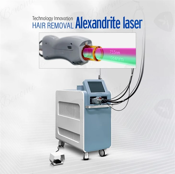 Alexandrite Laser 755 1064nm hårfjerningsmaskine